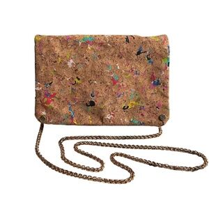 Street Level Cork Crossbody or Clutch Bag w/ Crossbody Chain *LOOKS NEW*